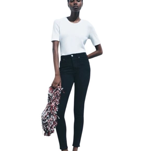 Zara Black Body Curve Skinny Jeggings (Size: 28) - Picture 4 of 12